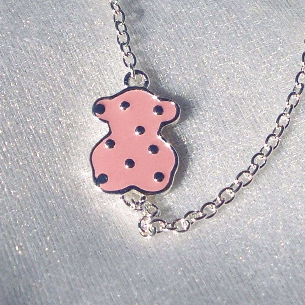 TOUS Bracelet Face ROSE PINK Enamel Sterling